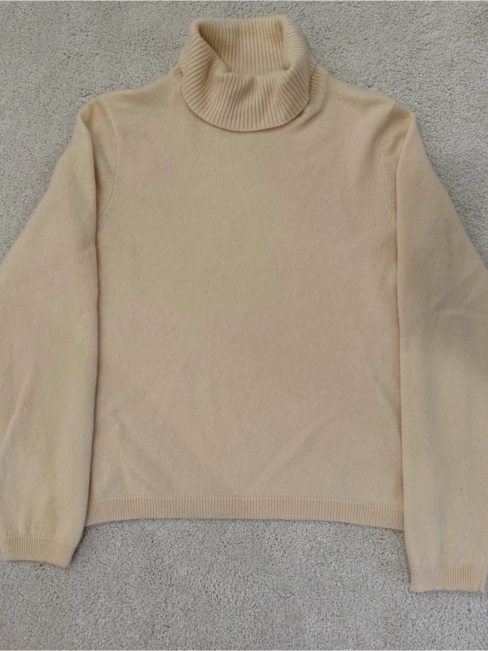 Heather B Cream Turtleneck Cashmere Sweater